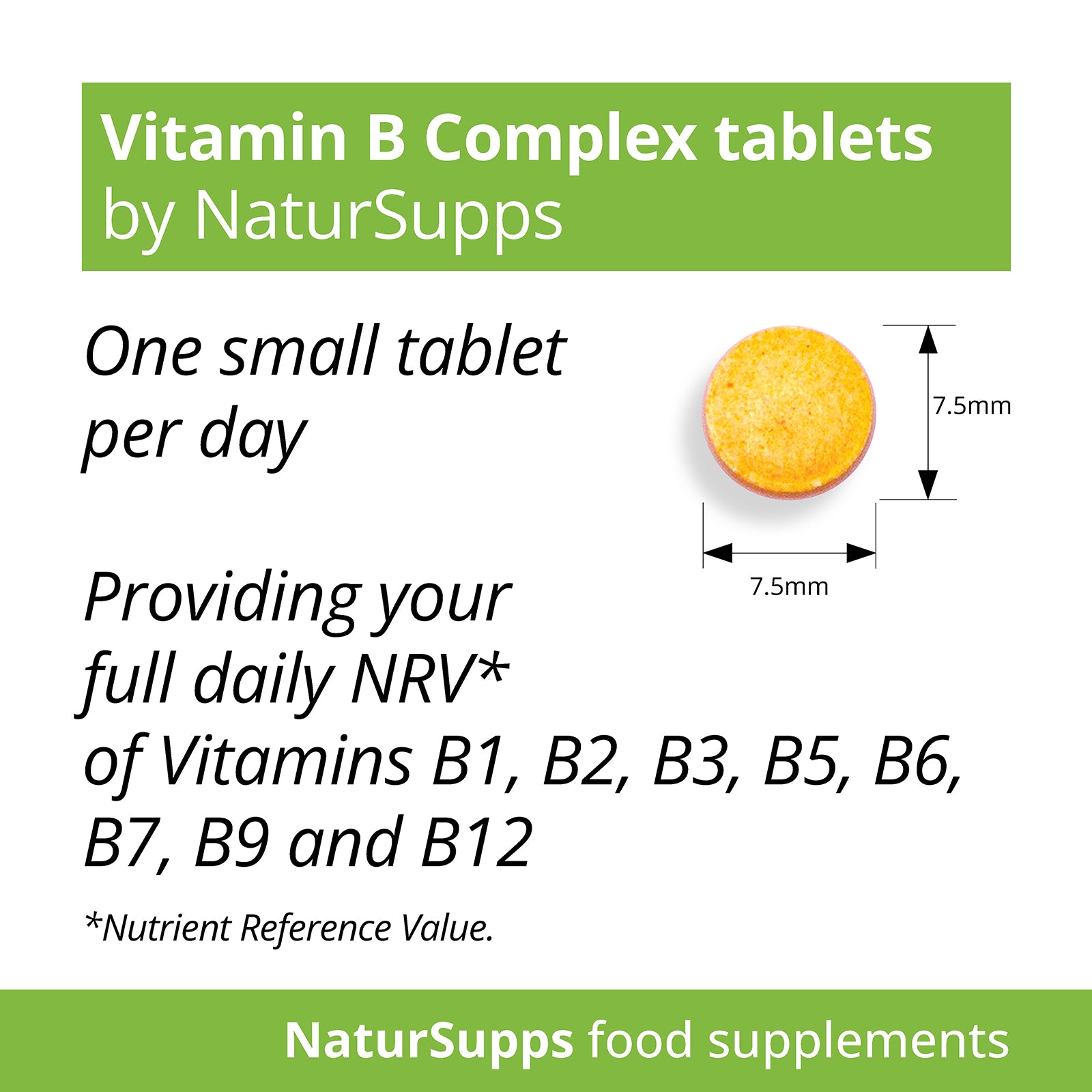 Vitamin B Complex, Vegetarian & Vegan Tablets, for Skin, Vision, Energy & Immune Support